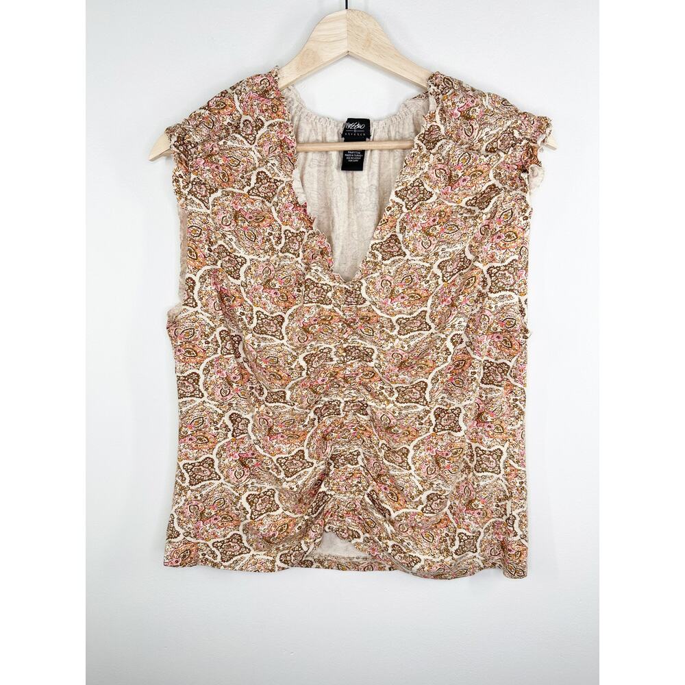 Mossimo Womens Y2K Floral Paisley Tank Top Size XL Boho Hippie Gypsy‎
